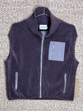 💜 Chrome Riot | SUPER SOFT | Plum Fleece Vest with Zip Pockets | size M